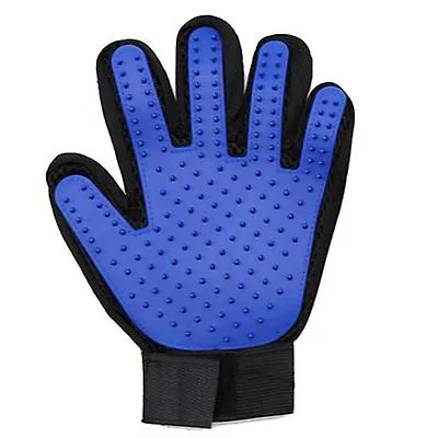 2Pcs left blue Dog Grooming Glove Mitt Pet Dog Cat Massage Groom Stripping Hair Remover Brush AZ14901