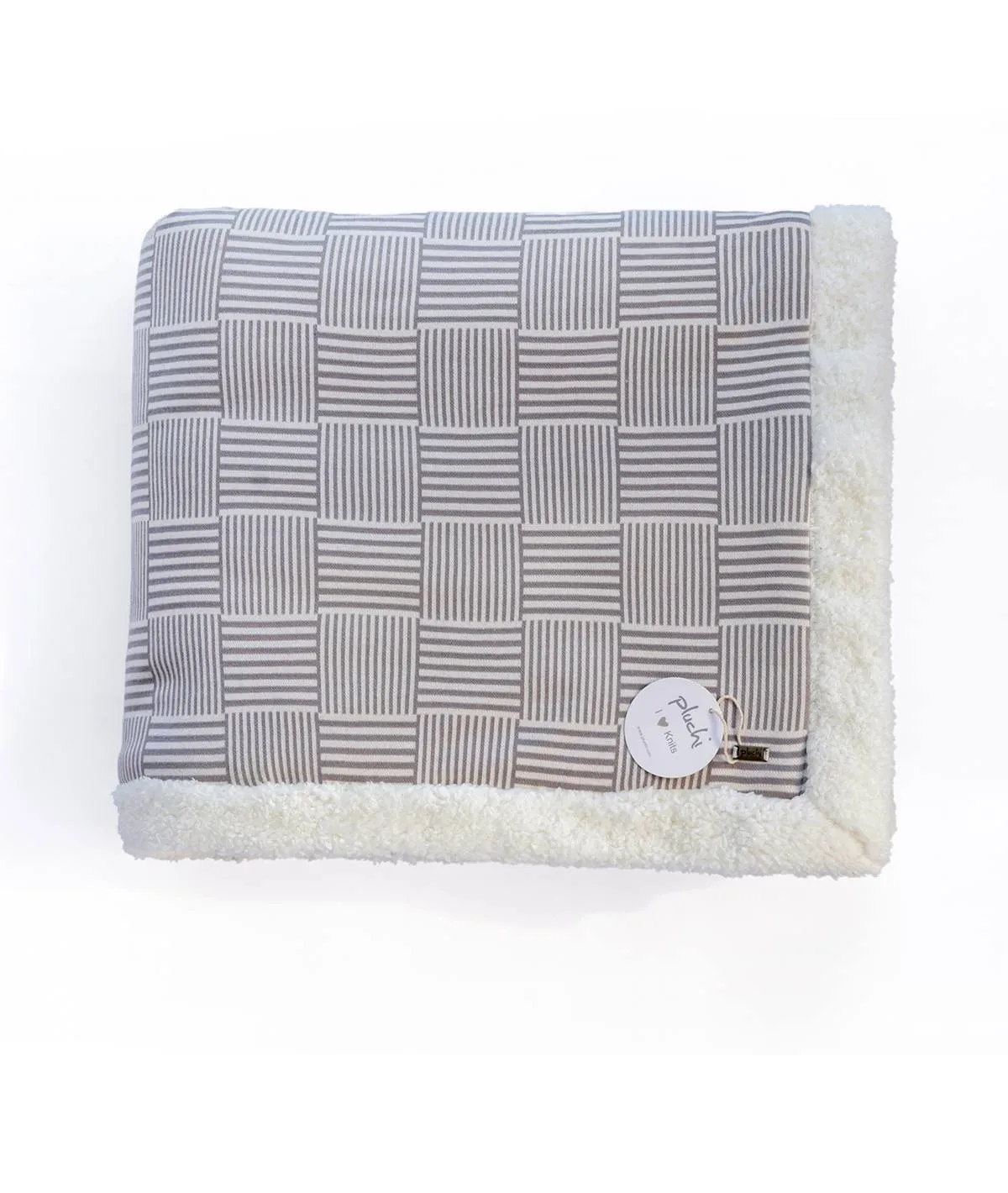 Casa Luxor Cotton Knitted Double Bed Sherpa Comforter in Light Grey & Ivory Color (229Cm X 254 Cm)