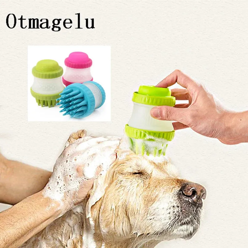 Cleaning Bath Massage Brush for Dogs & Cats - Gentle Pet Bath Brush for Grooming