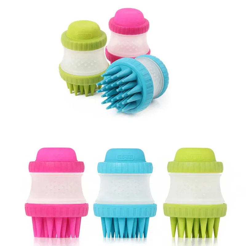 Cleaning Bath Massage Brush for Dogs & Cats - Gentle Pet Bath Brush for Grooming
