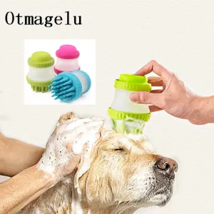 Cleaning Bath Massage Brush for Dogs & Cats - Gentle Pet Bath Brush for Grooming