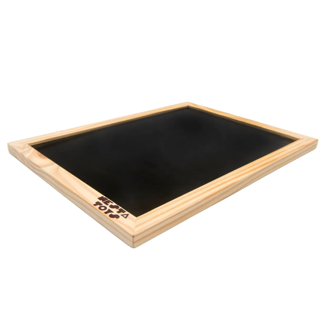 Double Sided Framed Chalkboard | Wooden Slate for Kids