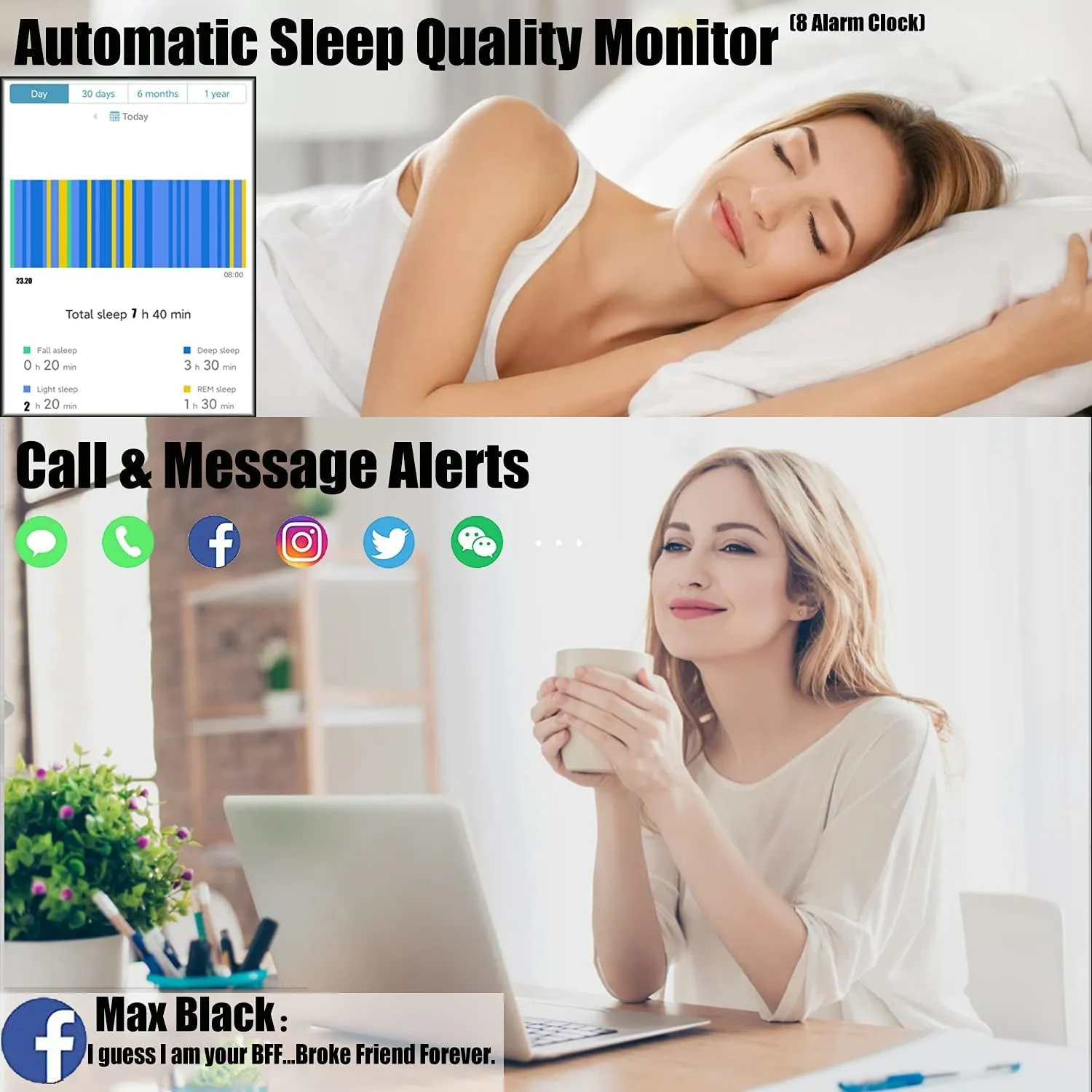Fitness Tracker with Step Counter Calories Stopwatch