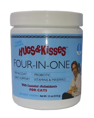 Hugs & Kisses Four-In-One Vitamin Mineral Supplement Treats for Cats Small Jar