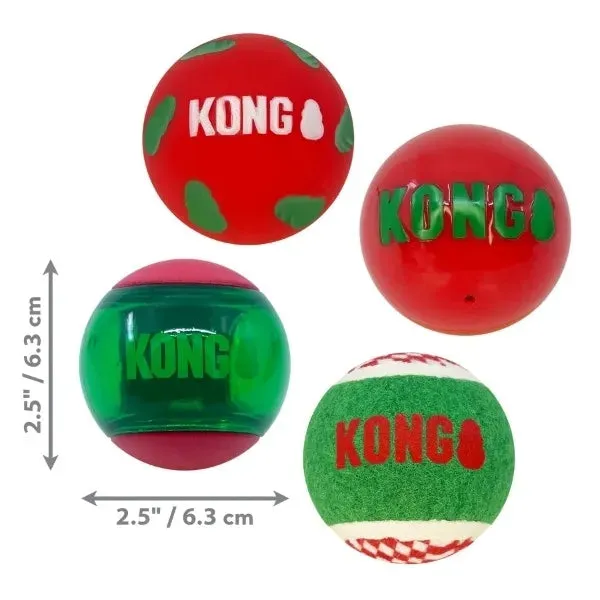 Kong Holiday - Occasions Balls 4 Pack Dog Toy