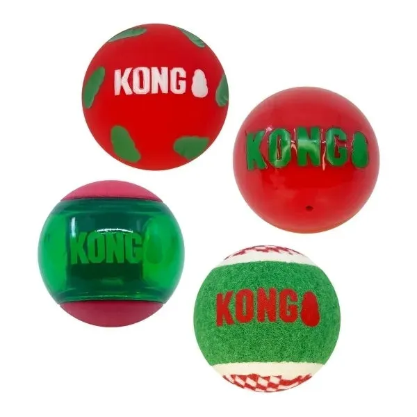 Kong Holiday - Occasions Balls 4 Pack Dog Toy