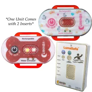 Lunasea Child/Pet Safety Water Activated Strobe Light w/RF Transmitter - Red Case