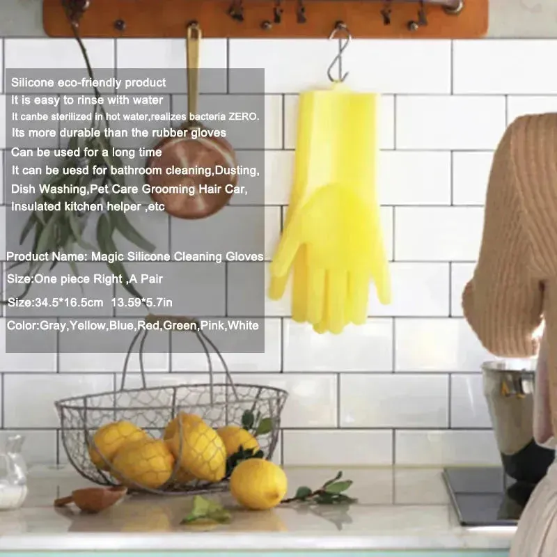Magic Silicone Gloves - Multi-Use Cleaning & Grooming