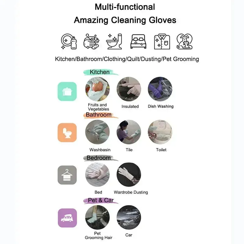 Magic Silicone Gloves - Multi-Use Cleaning & Grooming