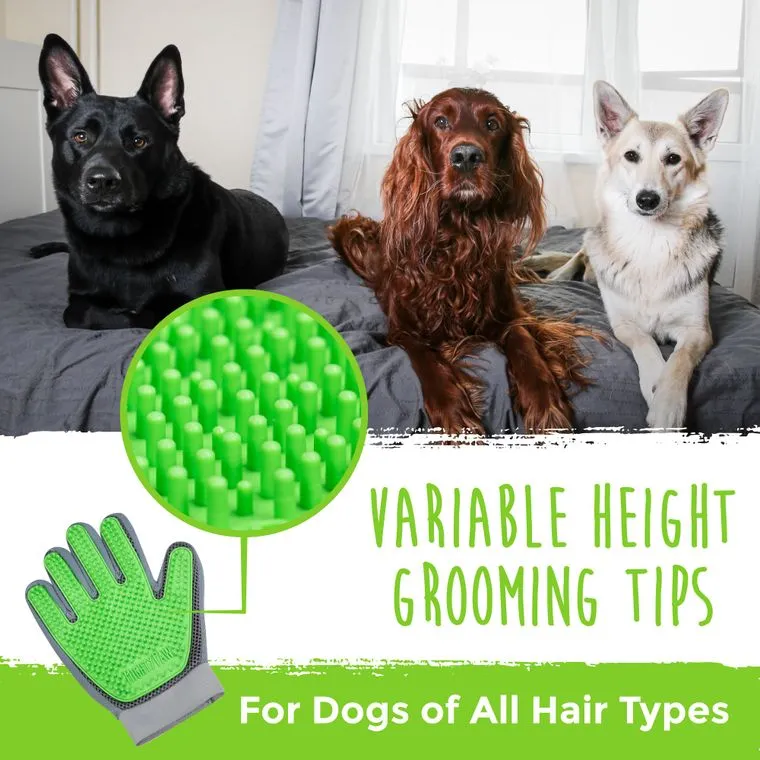 Mighty Paw Dog Grooming Glove - green