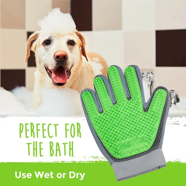 Mighty Paw Dog Grooming Glove - green