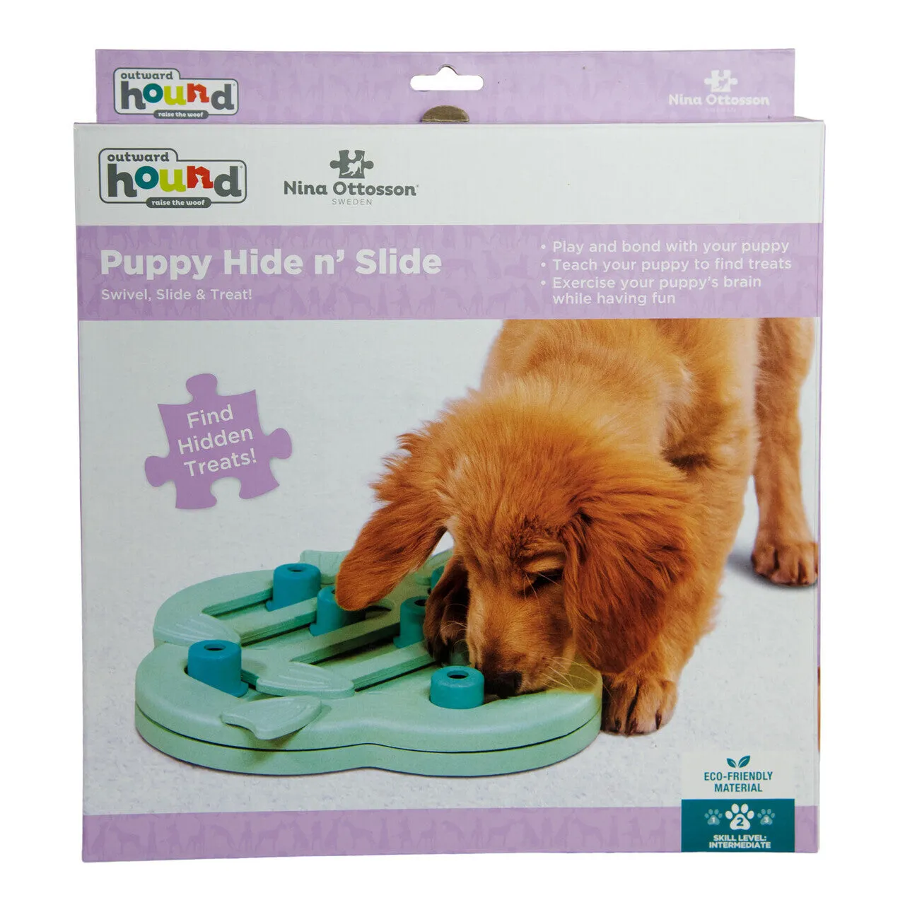 Nina Ottosson Hide and Slide Interactive Puzzle Dog Toy for Puppies^^^