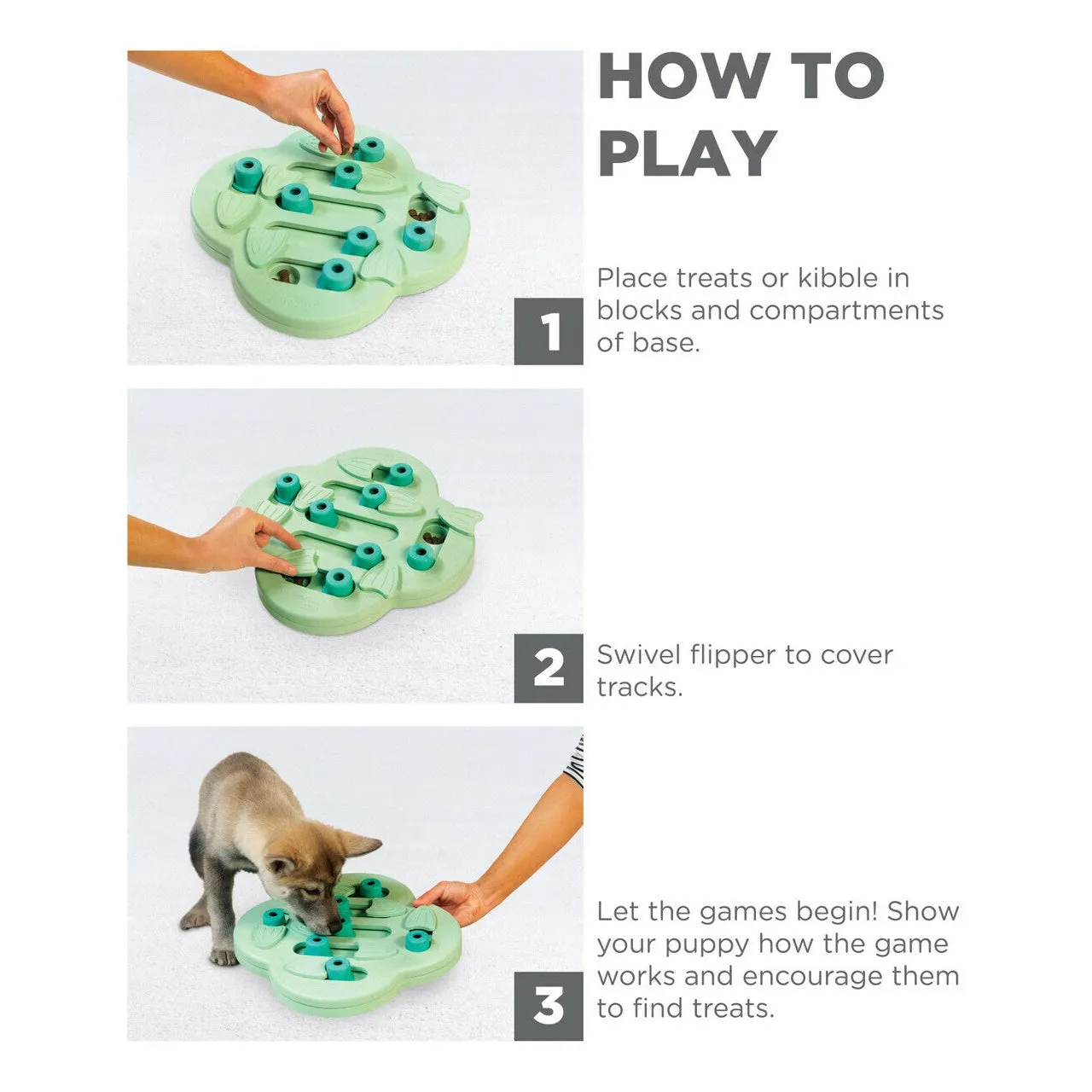 Nina Ottosson Hide and Slide Interactive Puzzle Dog Toy for Puppies^^^