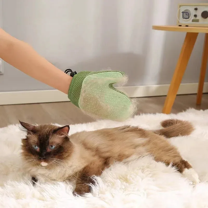 Pet Grooming Glove – Double-Sided Deshedding Mitt for Cats and Dogs