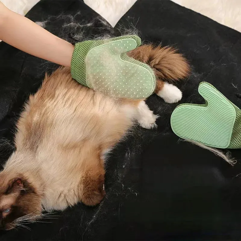 Pet Grooming Glove – Double-Sided Deshedding Mitt for Cats and Dogs