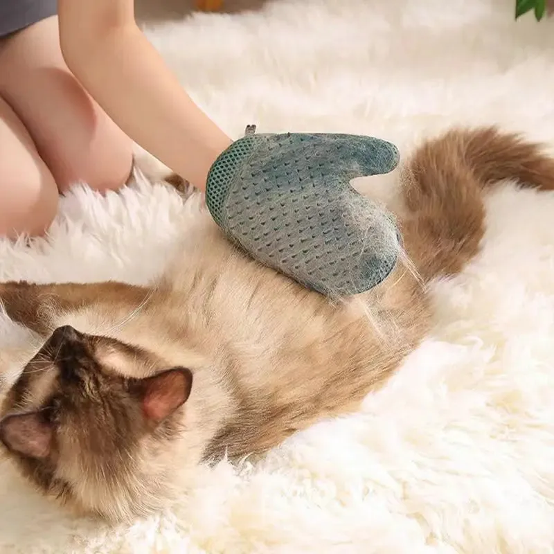 Pet Grooming Glove – Double-Sided Deshedding Mitt for Cats and Dogs