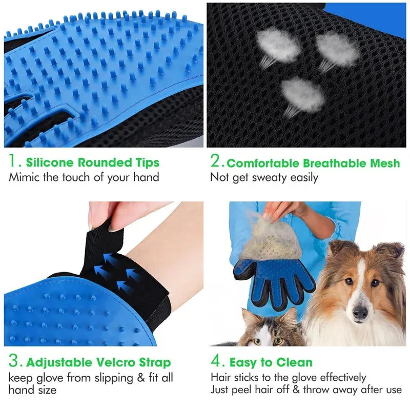 Rubber Pet Bath Brush & Environmental Protection Silicone Glove - Gentle Grooming Tool