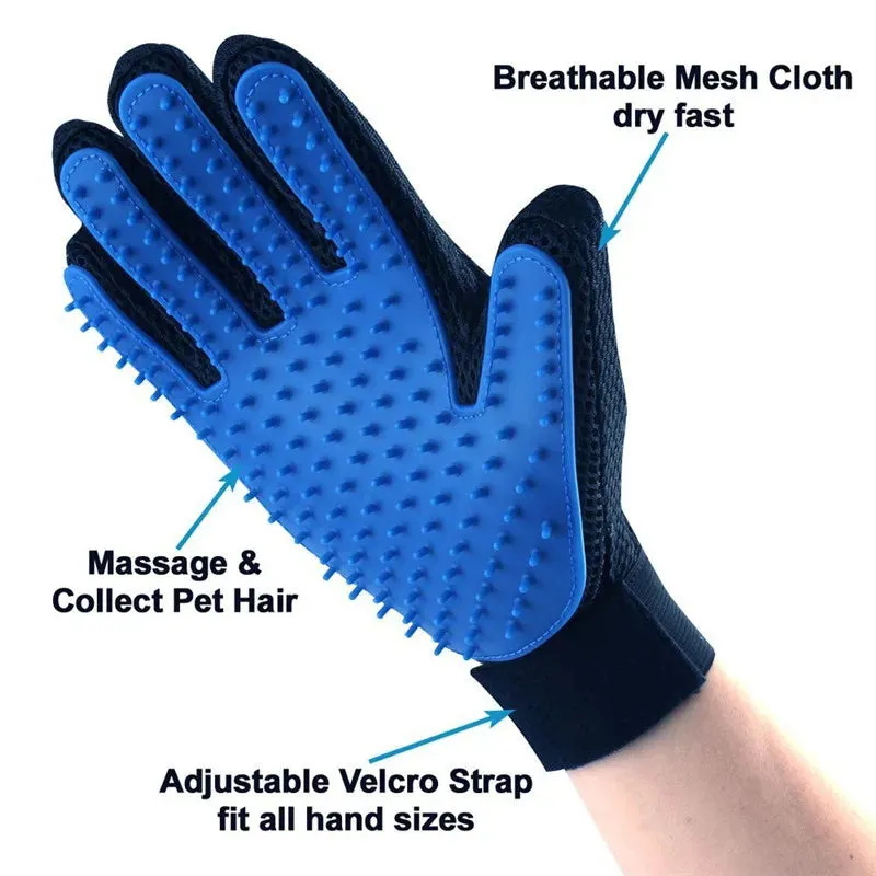 Rubber Pet Bath Brush & Environmental Protection Silicone Glove - Gentle Grooming Tool